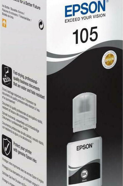 Epson 105 Γνήσιο Μελάνι Εκτυπωτή InkJet Μαύρο (C13T00Q140)