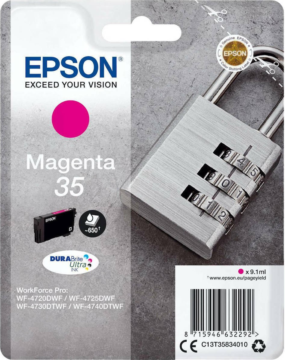 Epson 35 Magenta Γνήσιο Μελάνι Εκτυπωτή InkJet Ματζέντα (C13T35834010)