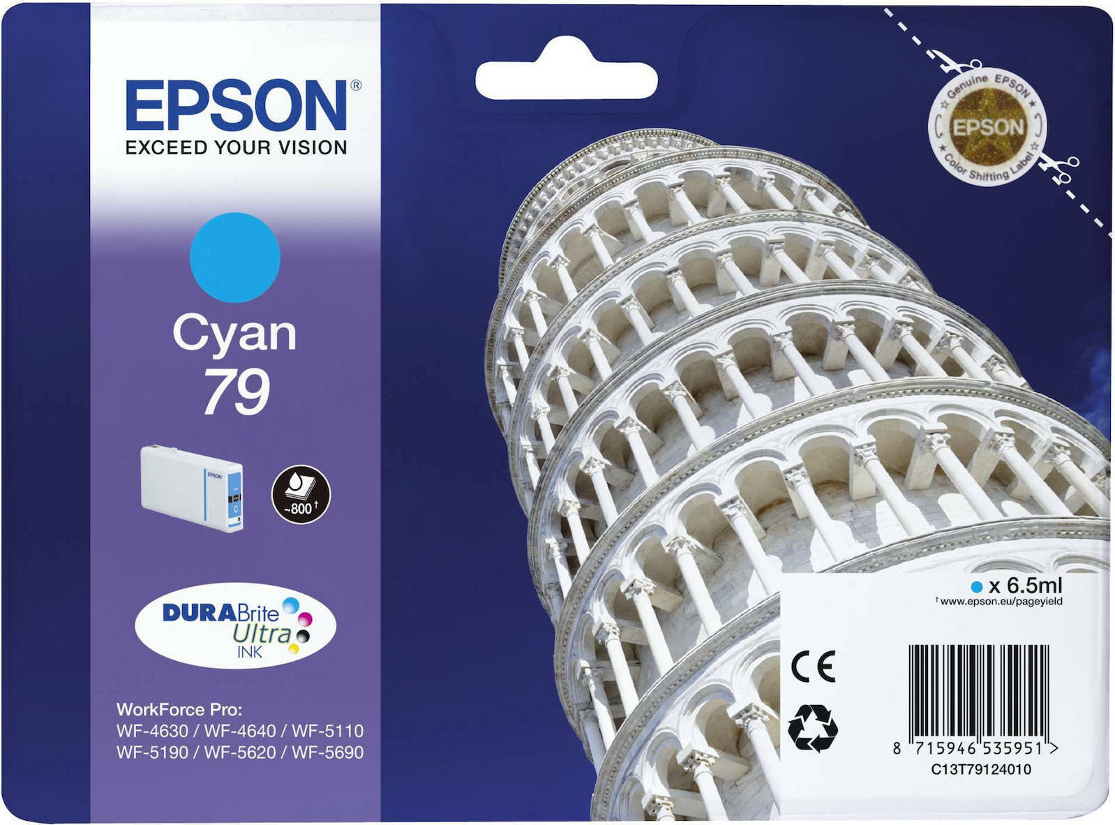 Epson 79 Γνήσιο Μελάνι Εκτυπωτή InkJet Κυανό (C13T79124010)