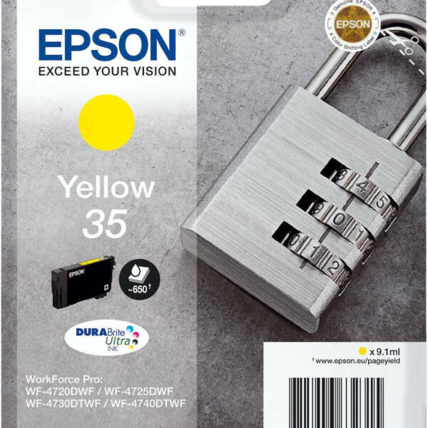 Epson 35 Yellow Γνήσιο Μελάνι Εκτυπωτή InkJet Κίτρινο (C13T35844010)