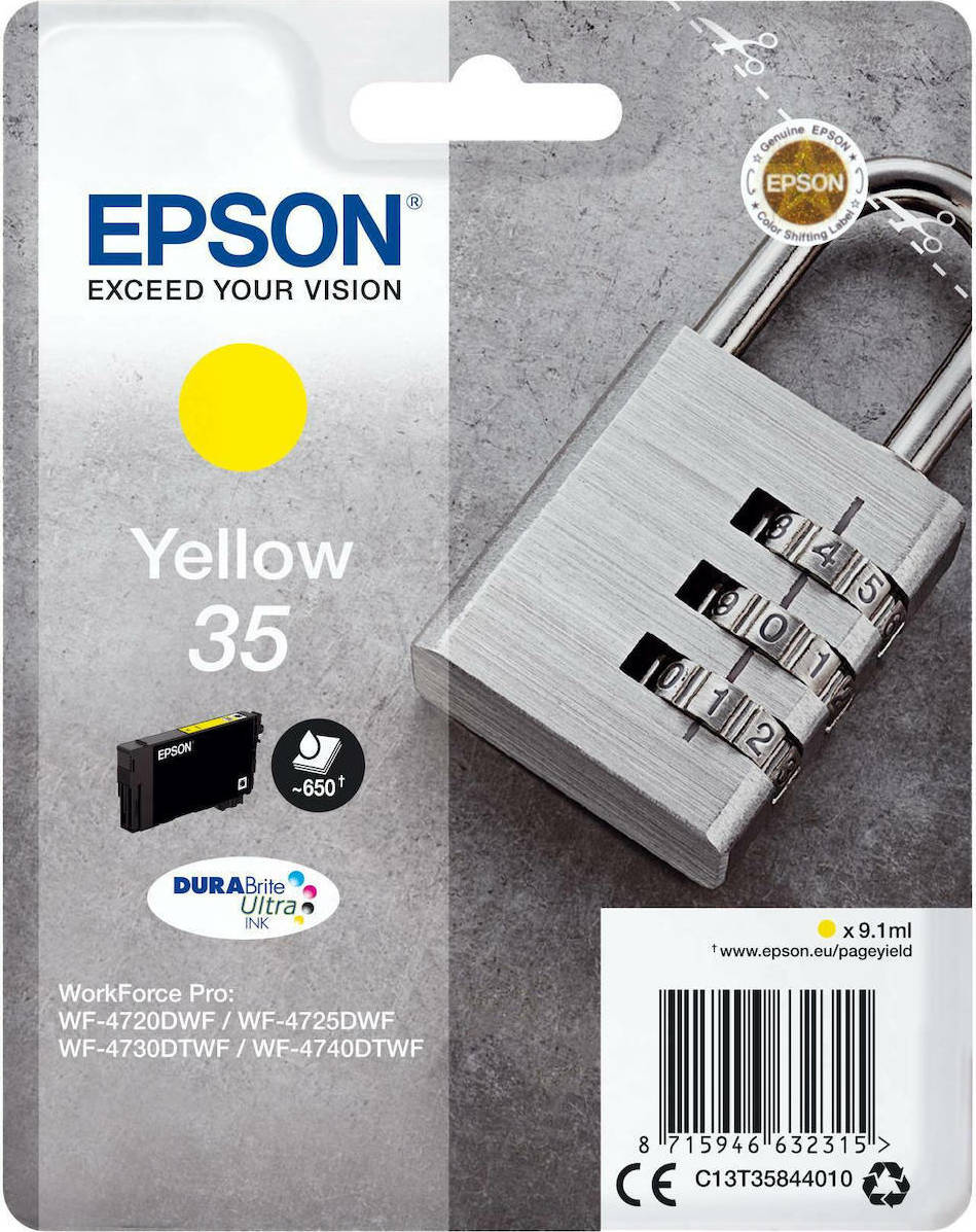 Epson 35 Yellow Γνήσιο Μελάνι Εκτυπωτή InkJet Κίτρινο (C13T35844010)