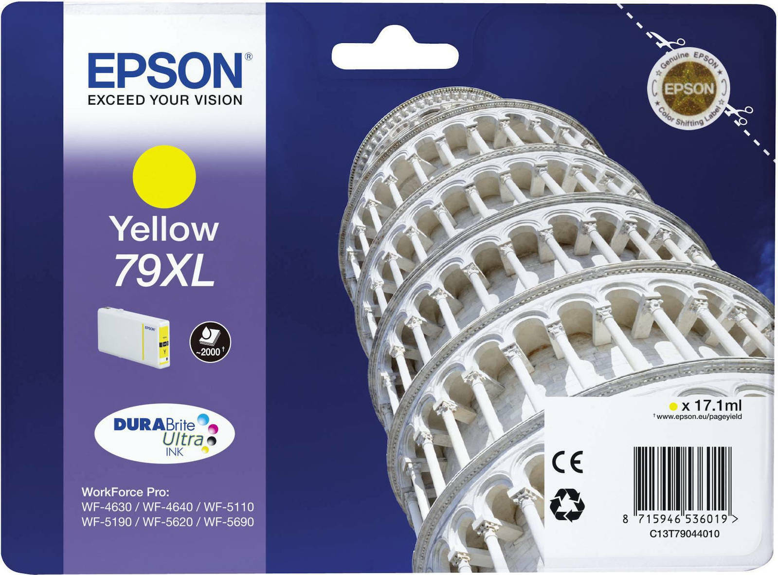 Epson 79XL Γνήσιο Μελάνι Εκτυπωτή InkJet Κίτρινο (C13T79044010)