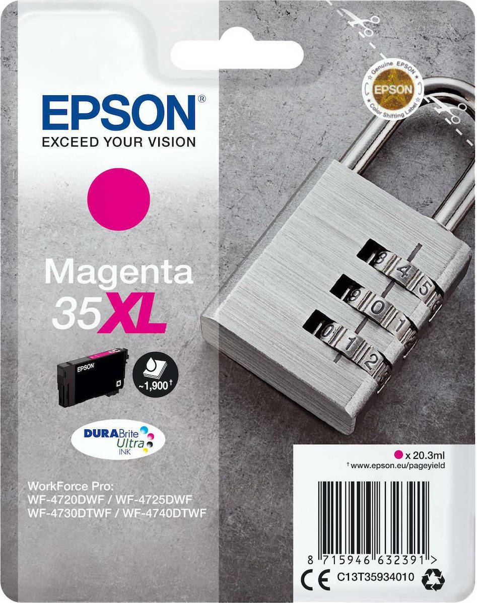 Epson 35XL Γνήσιο Μελάνι Εκτυπωτή InkJet Ματζέντα (C13T35934010)