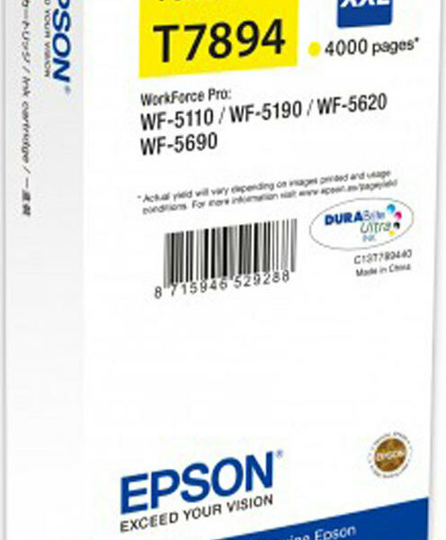 Epson T7894XXL Γνήσιο Μελάνι Εκτυπωτή InkJet Κίτρινο (C13T789440)