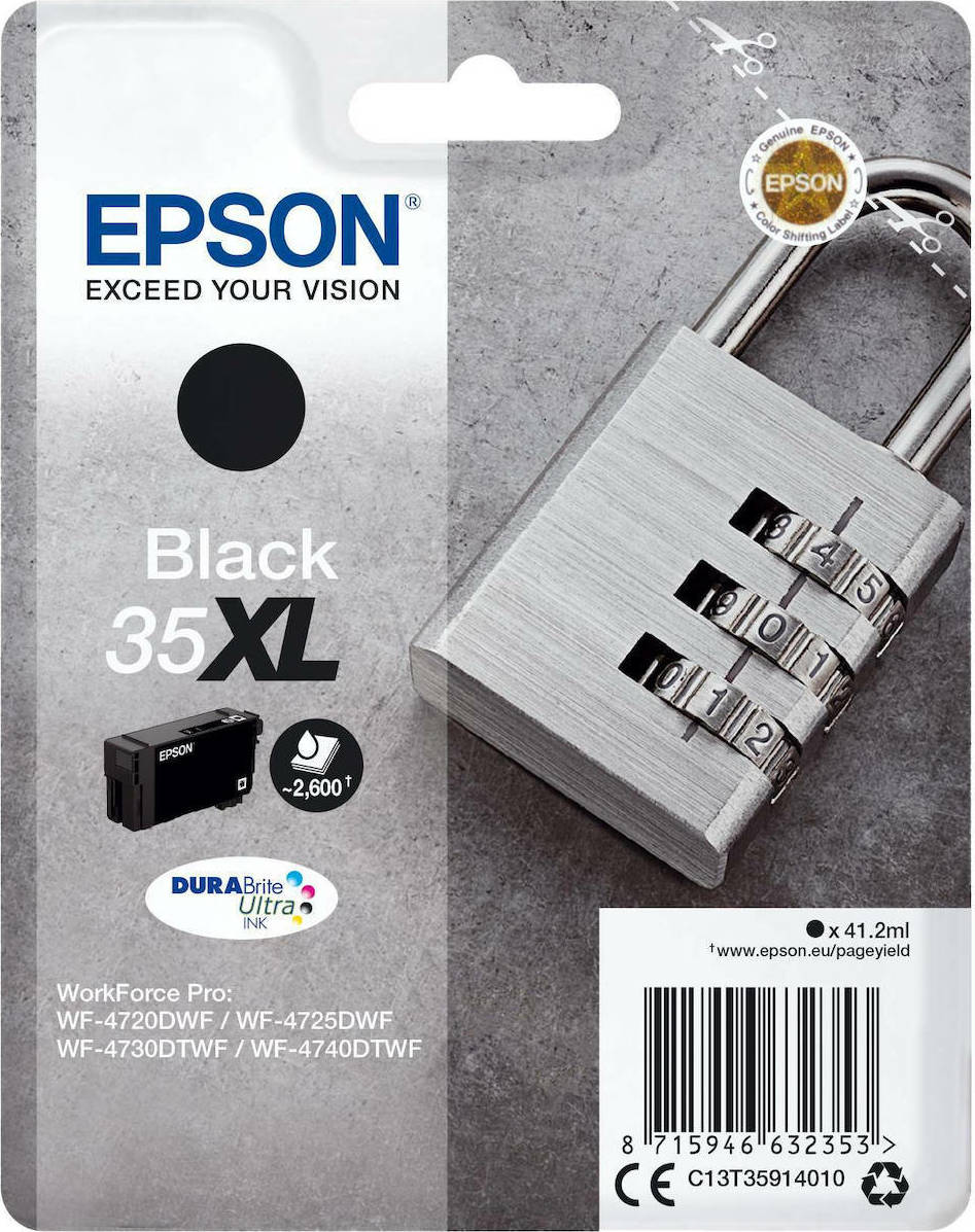 Epson 35XL Γνήσιο Μελάνι Εκτυπωτή InkJet Μαύρο (C13T35914010)