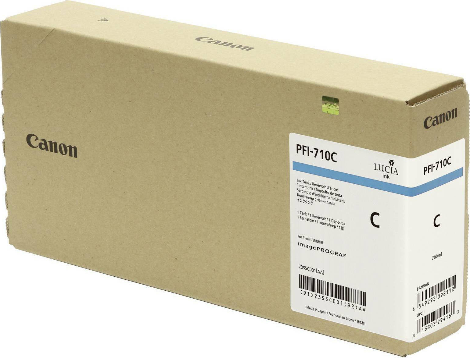 Canon PFI-710 Γνήσιο Μελάνι Εκτυπωτή InkJet Κυανό (2355C001)