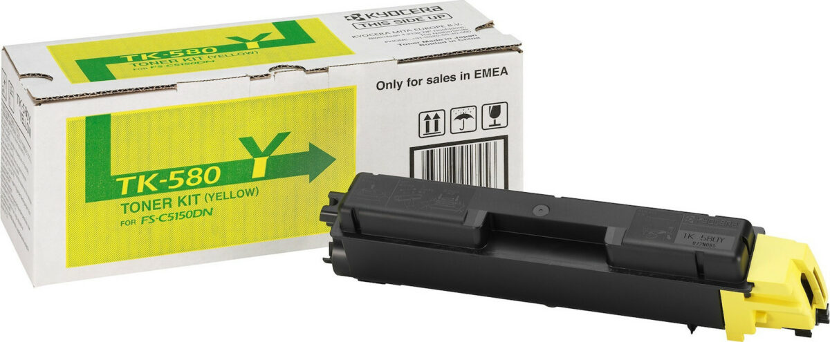 Kyocera TK-580Y Γνήσιο Toner Laser Εκτυπωτή Κίτρινο 2800 Σελίδων (1T02KTANL0) - Image 1