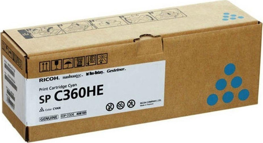 Ricoh SP C360HE Γνήσιο Toner Laser Εκτυπωτή Κυανό High Capacity 5000 Σελίδων (408185)