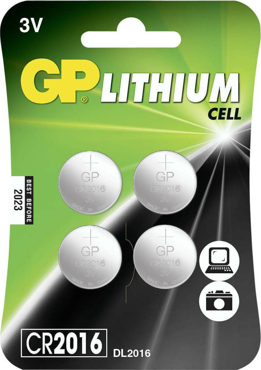 GP Batteries Lithium Cell Μπαταρίες CR2016 3V 4τμχ