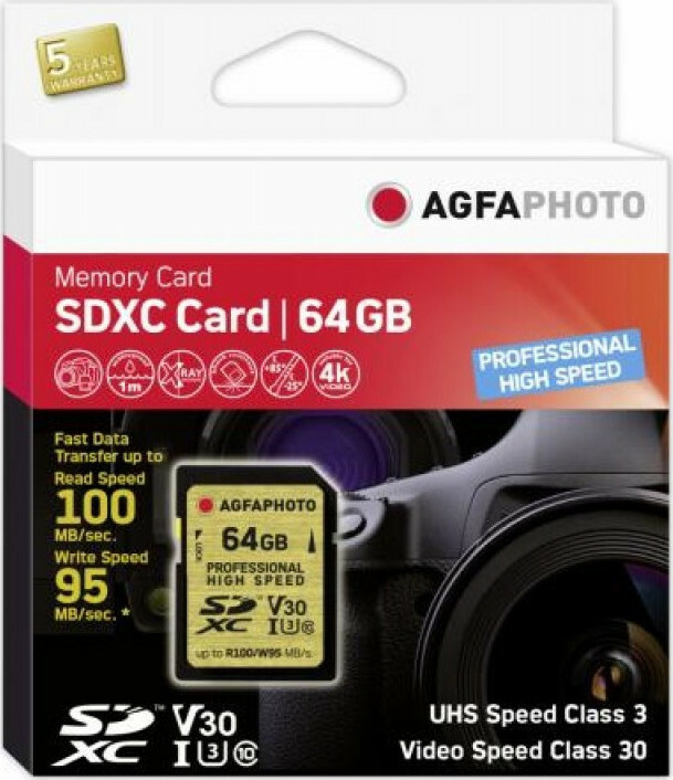 AgfaPhoto Professional High Speed SDXC Class 10 U3 V30