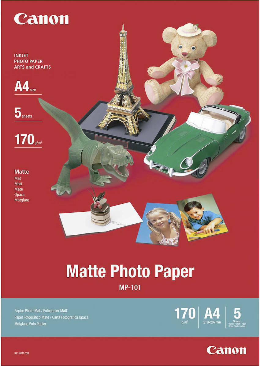 Canon MP-101 Φωτογραφικό Χαρτί Matte A4 (21x30) 170gr/m² για Εκτυπωτές Inkjet 5 Φύλλα