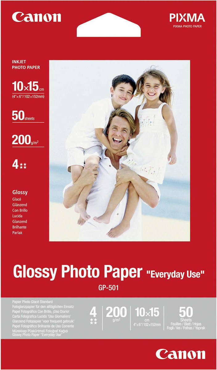 Canon GP-501 Φωτογραφικό Χαρτί Everyday Use A6 (10x15) 200gr/m² για Εκτυπωτές Inkjet 50 Φύλλα