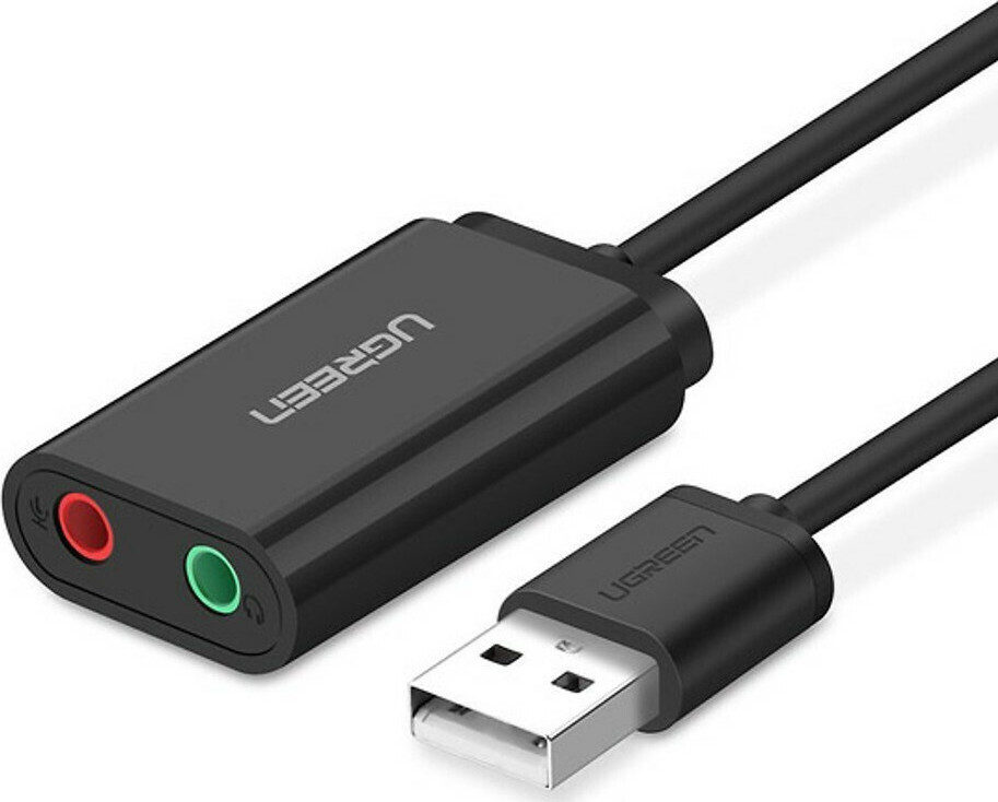 Ugreen US205 Εξωτερική USB Κάρτα Ήχου 2.0 Μαύρο