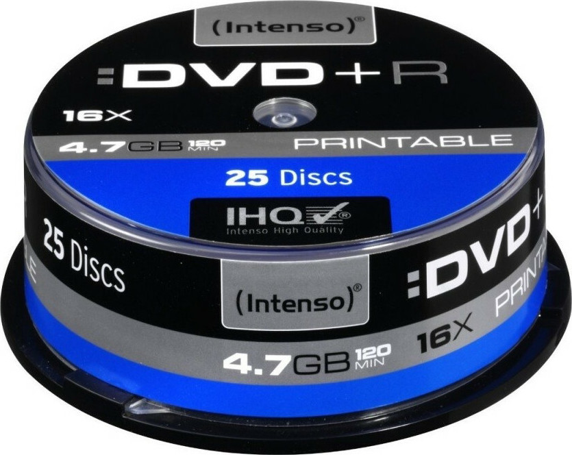 Intenso Εγγράψιμα DVD+R 16x Printable 4.7GB Cake Box 25τμχ