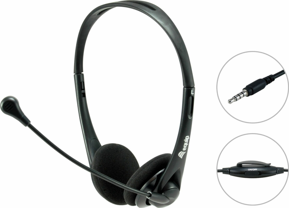 Equip Stereo Headset With Mute On Ear Multimedia Ακουστικά με μικροφωνο και σύνδεση 3.5mm Jack - Image 1