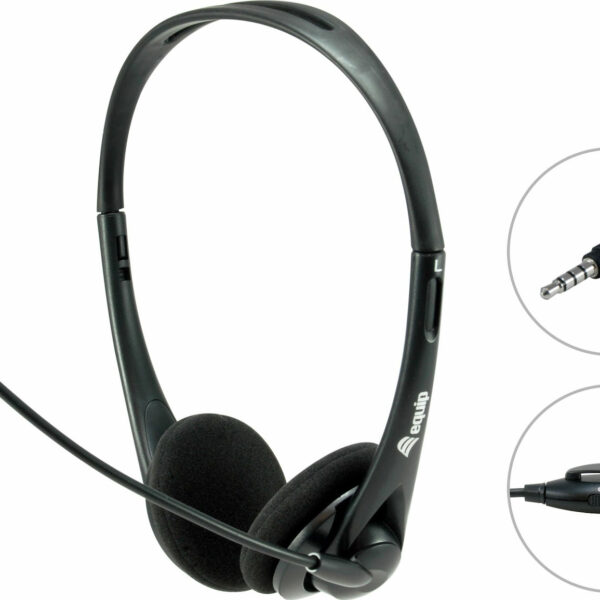 Equip Stereo Headset With Mute On Ear Multimedia Ακουστικά με μικροφωνο και σύνδεση 3.5mm Jack