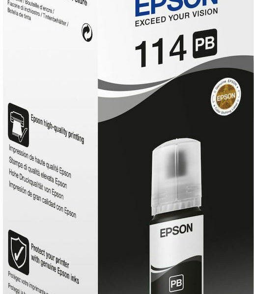 Epson 114 Γνήσιο Μελάνι Εκτυπωτή InkJet Photo Μαύρο (C13T07B140)