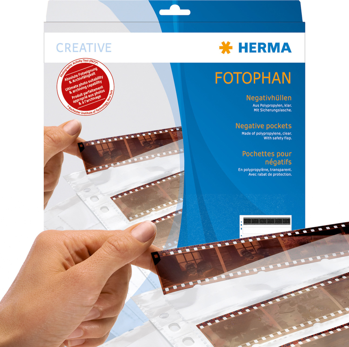 Herma Negative Pockets Transparent For 10x4 Negative Stripes 100pcs