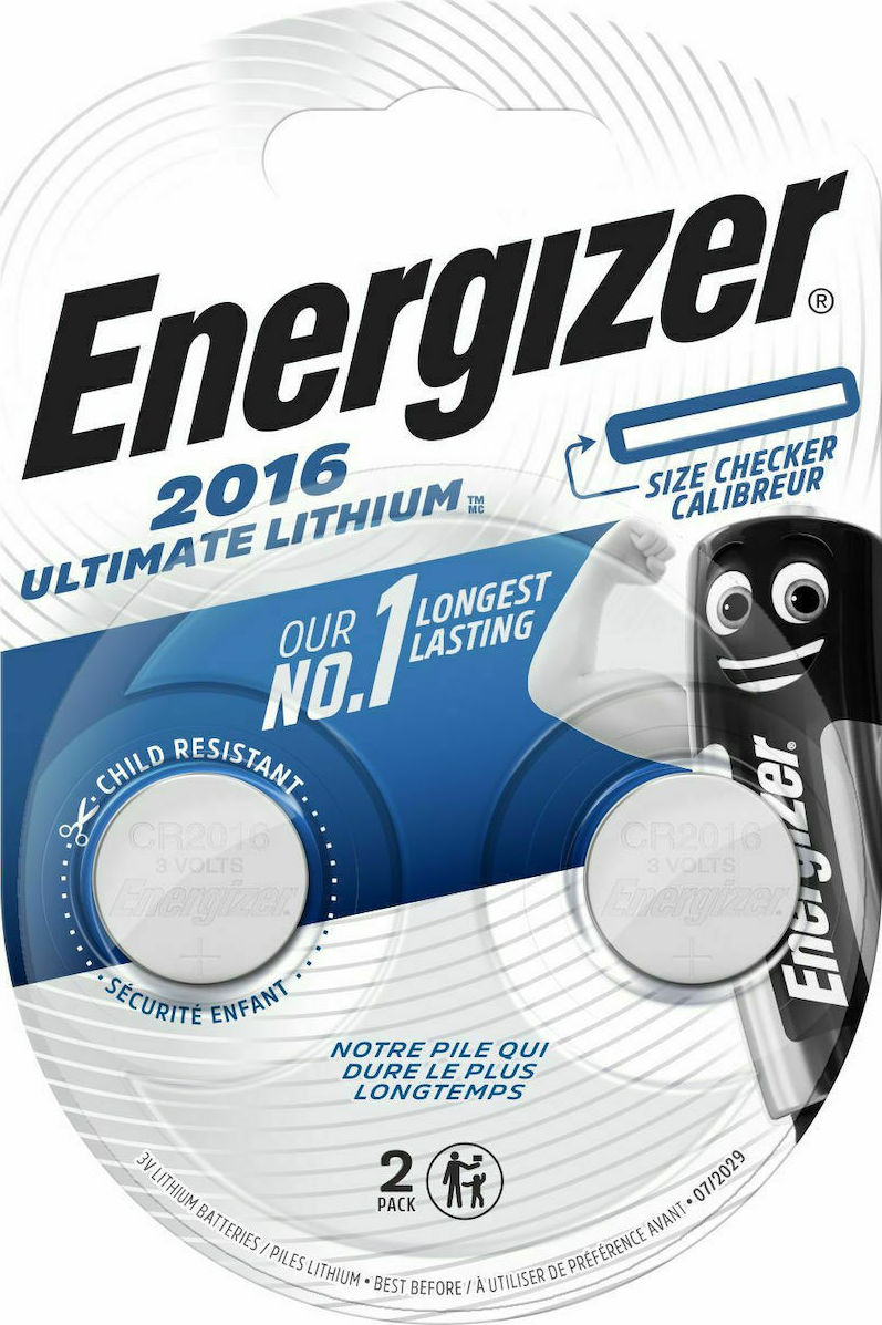 Energizer Ultimate Lithium Μπαταρίες Ρολογιών CR2016 3V 2τμχ