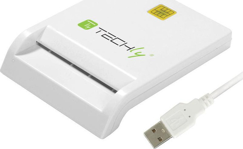 Techly Card Reader USB 2.0 για SmartCard Λευκό