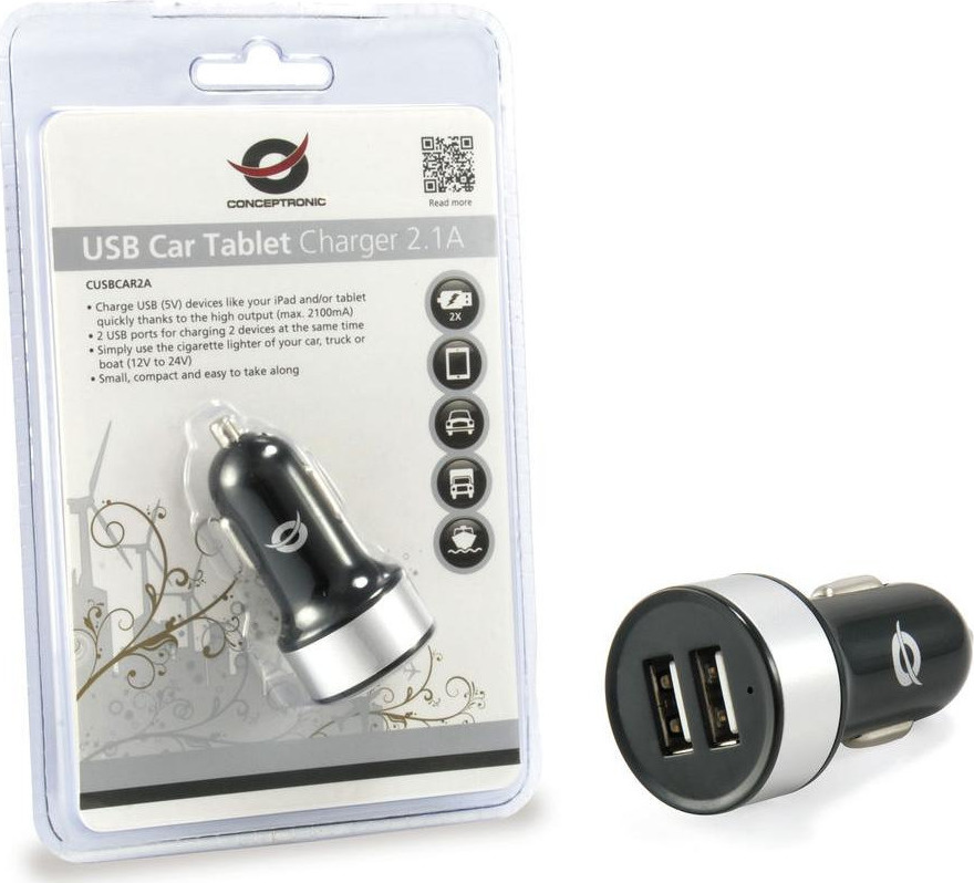 Conceptronic Φορτιστής Αυτοκινήτου με Θύρες 1xUSB-A 1xType-C