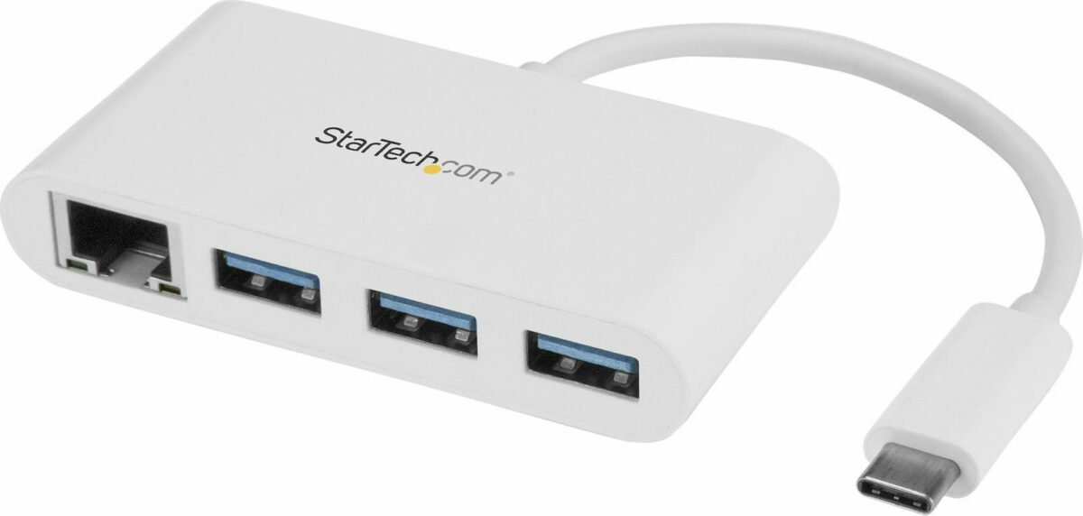 StarTech USB 3.0 Hub 4 Θυρών με σύνδεση USB-C / Ethernet Λευκό - Image 1