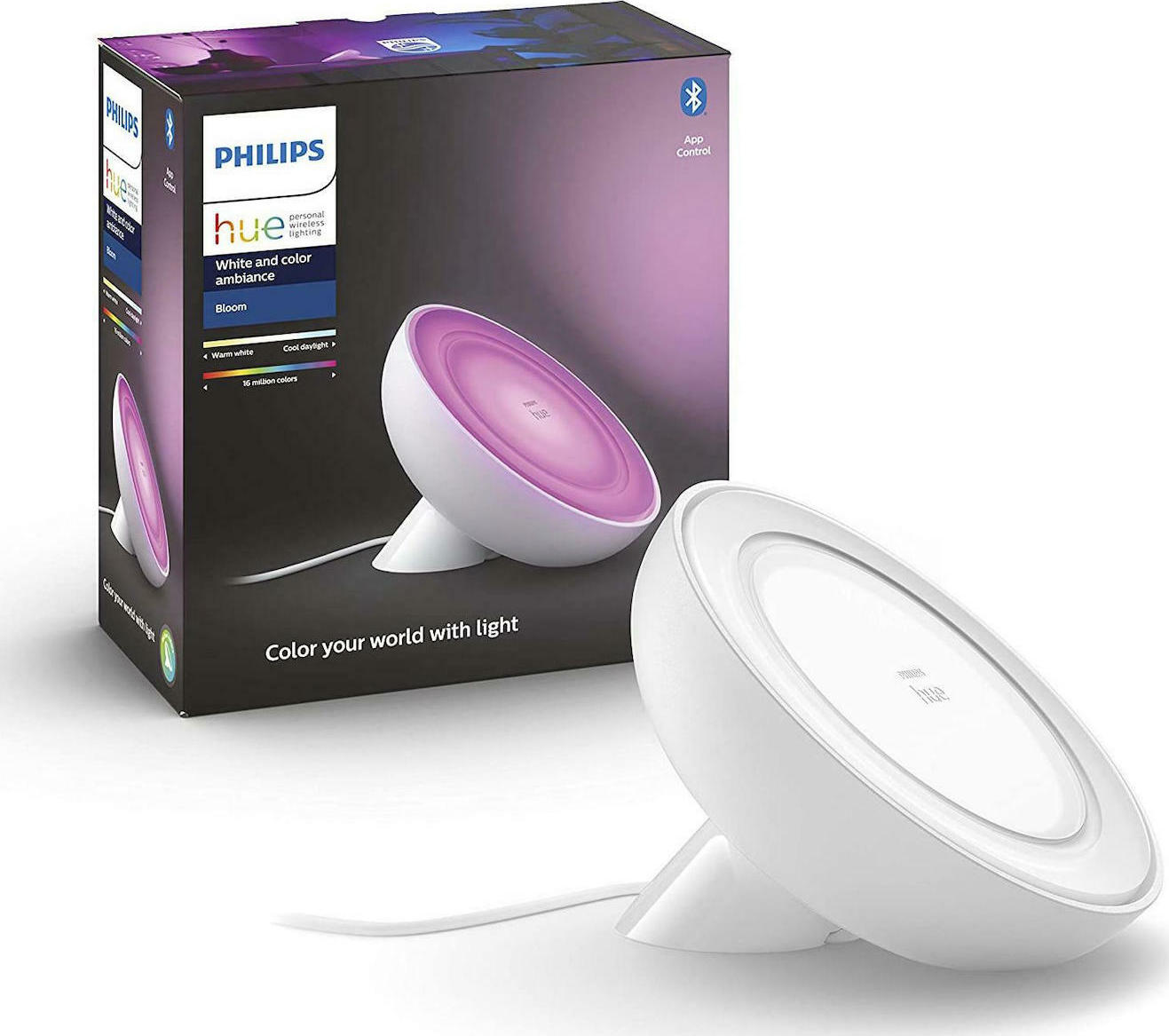 Philips Bloom Bluetooth Επιτραπέζιο Διακοσμητικό Φωτιστικό με Φωτισμό RGB LED Λευκό