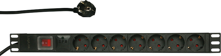 LogiLink Πολύπριζο Rack 19-Inch PDU With 7 German Type Sockets PDU7C01 - Image 1