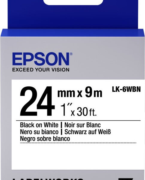 Epson LK-6WBN Ταινία Ετικετογράφου 9m x 24mm σε Λευκό Χρώμα