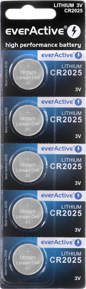 everActive Μπαταρίες Λιθίου Ρολογιών CR2025 3V 5τμχ