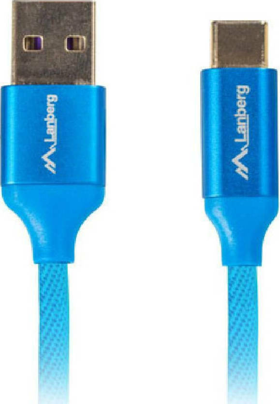 Lanberg Premium QC Braided USB 3.0 Cable USB-C male - USB-A Μπλε 1.8m (CA-USBO-22CU-0018-BL)