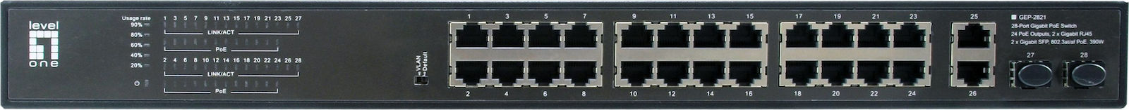 Level One GEP-2821 Unmanaged L2 PoE+ - Image 1