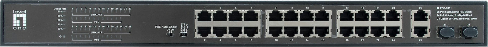 20210929130030_level_one_fgp_2831_unmanaged_l2_poe_switch_me_24_thyres_gigabit_1gbps_ethernet_kai_2_sfp_thyres Level One FGP-2831 Unmanaged L2 PoE+ - Image 1