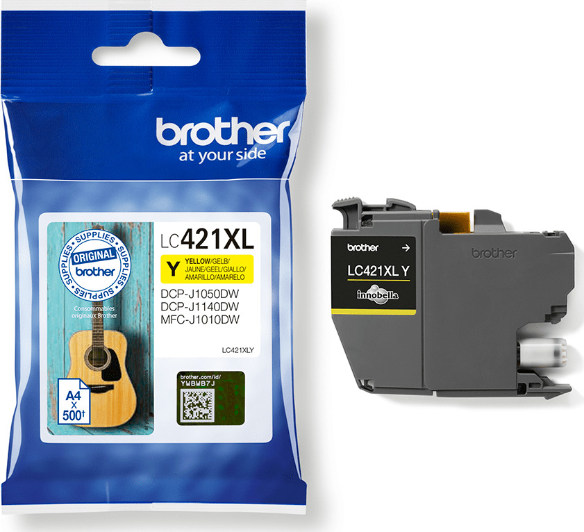 Brother LC421XL Γνήσιο Μελάνι Εκτυπωτή InkJet Κίτρινο (LC-421XLY)