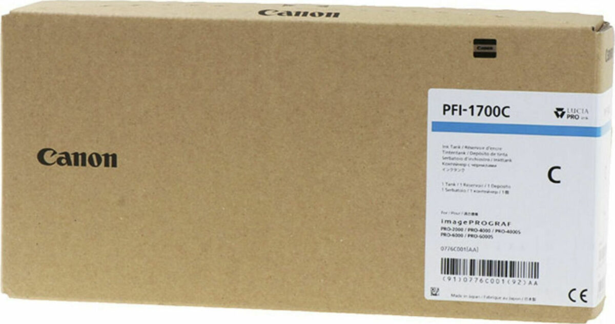 Canon PFI-1700C Cyan 700ml Γνήσιο Μελάνι Εκτυπωτή InkJet Κυανό (0776C001) - Image 2
