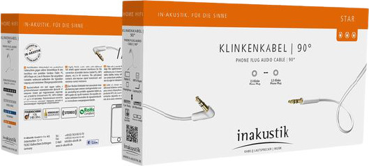 Inakustik Καλώδιο 3.5mm male - 3.5mm male Λευκό 0.75m (0031040075)