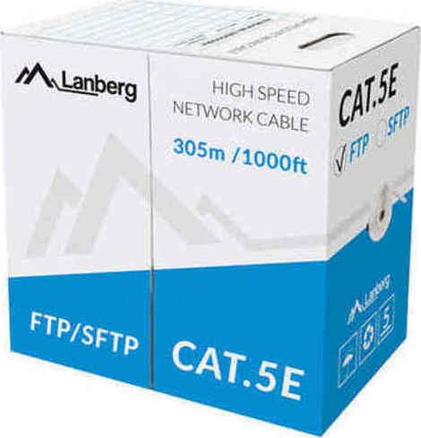 Lanberg F/UTP Cat.5e Καλώδιο Δικτύου Ethernet 305m Γκρι