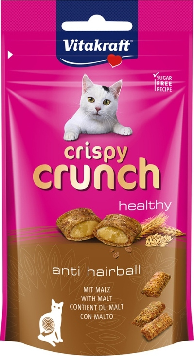 Vitakraft Crispy Crunch Anti Hairball Λιχουδιές Σνακ Γάτας Βύνη 60gr