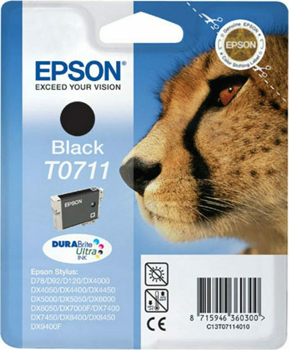 Epson T0711 Γνήσιο Μελάνι Εκτυπωτή InkJet Μαύρο (C13T07114010 C13T07114012)