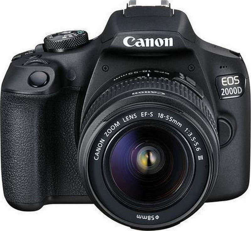 Canon DSLR Φωτογραφική Μηχανή EOS 2000D Crop Frame Kit (EF-S 18-55mm F3.5-5.6 DC III) Black - Image 1
