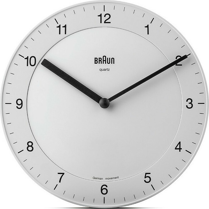 Braun BC06W Αθόρυβο Ρολόι Τοίχου Πλαστικό White Ø20cm