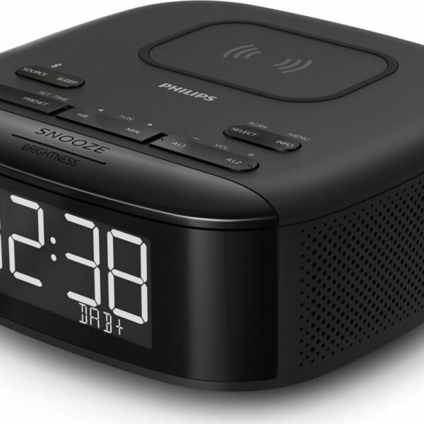 Philips Επιτραπέζιο Ψηφιακό Ρολόι με Ξυπνητήρι, Ραδιόφωνο και Ασύρματη Φόρτιση TAR7705/10