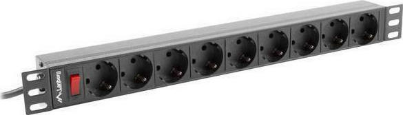 Lanberg Πολύπριζο Rack 19" PDU 1U 9x Schuko