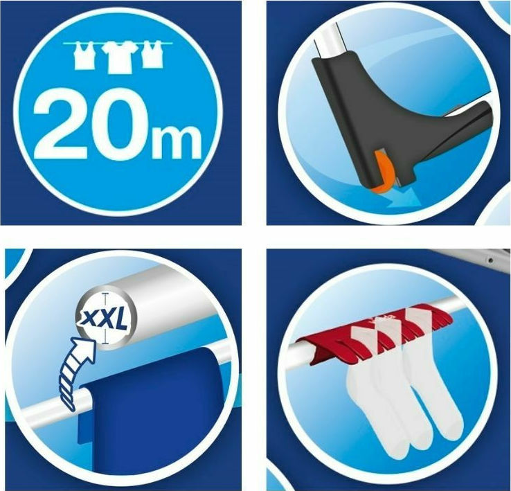 20211111124826_d2f59736 Vileda Aluminium Πτυσσόμενη Απλώστρα Δαπέδου από Αλουμίνιο με Μήκος Απλώματος 20m - Image 5