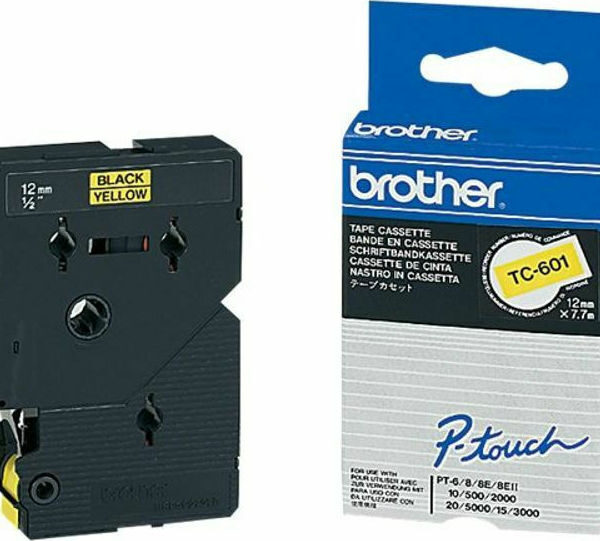 Brother Ταινία Ετικετογράφου 7.7m x 12mm σε Κίτρινο Χρώμα