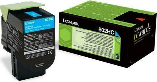 Lexmark 802H Γνήσιο Toner Laser Εκτυπωτή Κυανό High Yield 3000 Σελίδων (80C2HCE)