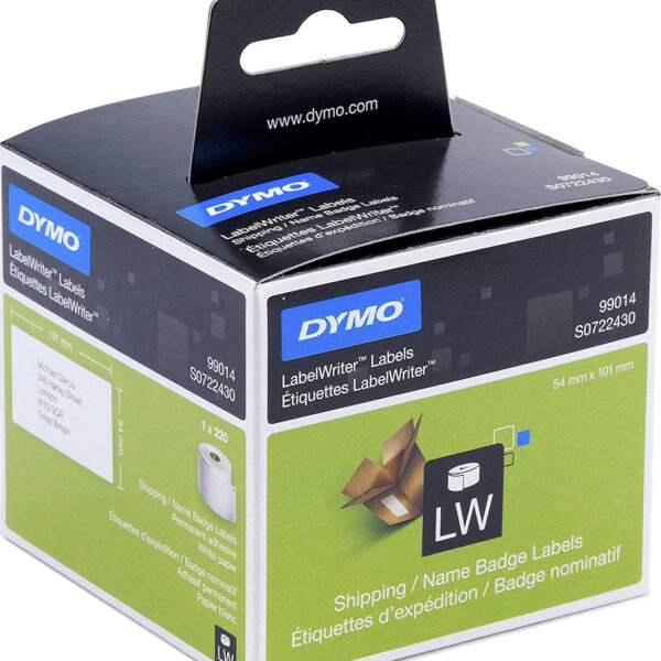 Dymo 99014 220 Αυτοκόλλητες Ετικέτες σε Ρολό για Εκτυπωτή Ετικετών 101x54mm