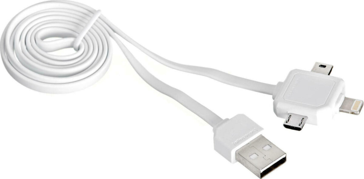 Allocacoc USB to Lightning/micro USB/mini USB Cable Λευκο 0.75m (9002/UC80CN) - Image 3
