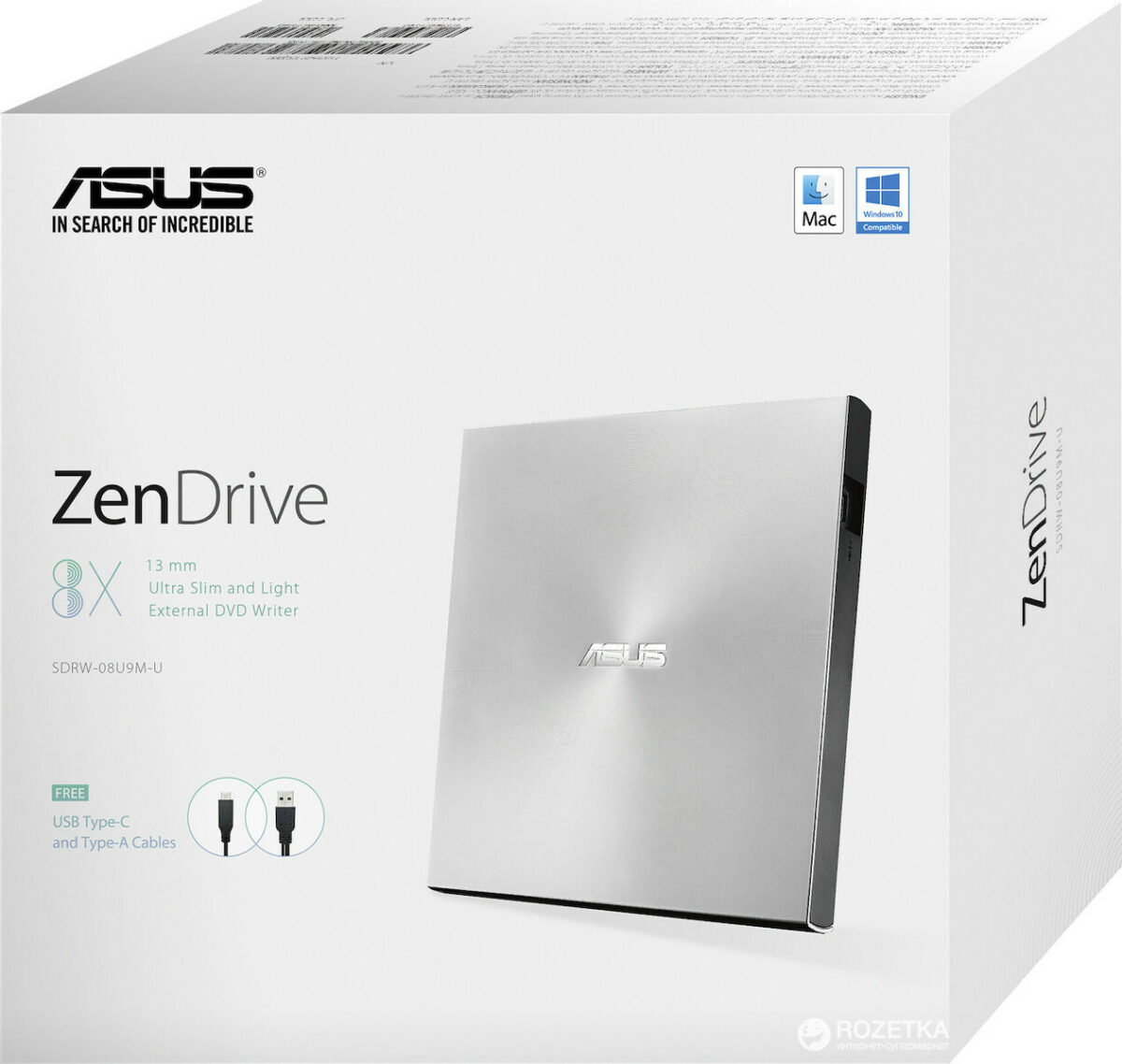 Asus ZenDrive U9M Εξωτερικός Οδηγός Εγγραφής/Ανάγνωσης DVD/CD για Laptop / Desktop - Image 6