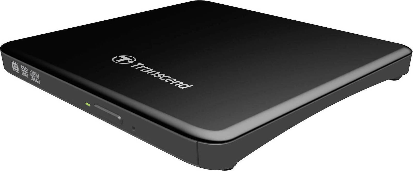 Transcend Εξωτερικός Οδηγός Εγγραφής/Ανάγνωσης CD/DVD για Laptop / Desktop Μαύρο TS8XDVDS-K